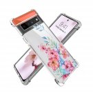 Cherry Blossoms Case Compatible With Google Pixel 6 Pro,Clear Case With Leave Floral Flow