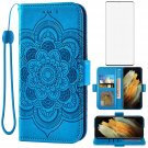 Compatible With Samsung Galaxy S21 Ultra Glaxay S21Ultra 5G Wallet Case And Tempered Glas