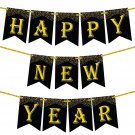 Happy New Year Banner For Nye Decorations - Gold Glitter, No Diy Required | New Years Eve