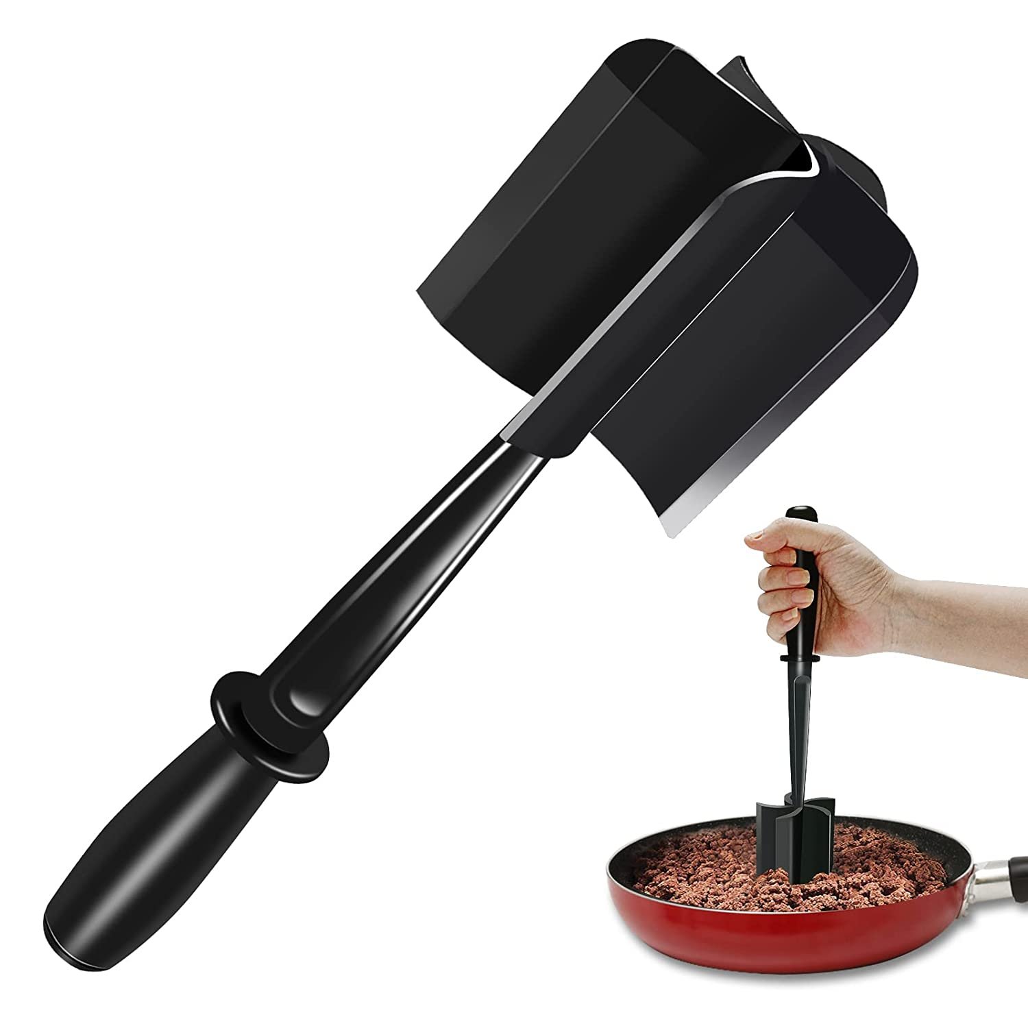 Meat Chopper For Ground Beef, Heat Resistant Ground Beef Smasher, 5