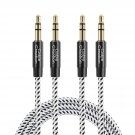 Aux Cord for Car, CableCreation [2-Pack, 1.5ft, Cotton Braided] 3.5mm Male to Male Stereo