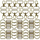 Hotop 56 Pieces Purse Hardware Keychain Hooks with D Rings Set for Bag Making Lanyard Sna