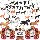 44 Pieces Horse Birthday Party Decoration Set, Including Horse Happy Birthday Banner Hors