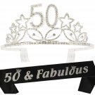 50Th Birthday Gifts For Women, 50Th Birthday Tiara And Sash, Happy 50Th Birthday Party Su