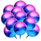 Big, 22 Inch Purple Galaxy Balloons - Pack 12 | 360 Degree 4D Sphere Metallic Purple Ball