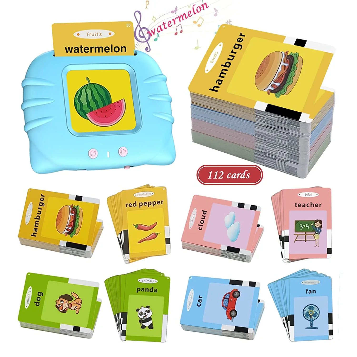 Talking Flash Cards 224 Words, Toddler Learning Toys For 2 3 4 5 6 Kids Speech Therapy To