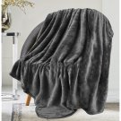 Fleece Blanket Throw Xl Size Grey 300 Gsm Soft Fuzzy Anti-Static Microfiber Throw Blanket For Sofa