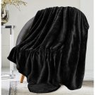 Fleece Blanket Throw Xl Size Black 300 Gsm Soft Fuzzy Anti-Static Microfiber Throw Blanket For Sof