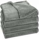 Fleece Blanket King Size Ash Grey 300Gsm Luxury Fuzzy Soft Anti-Static Microfiber Bed Blanket (90X