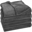Fleece Blanket Cal King Size Grey 300Gsm Luxury Fuzzy Soft Anti-Static Microfiber Bed Blanket (102