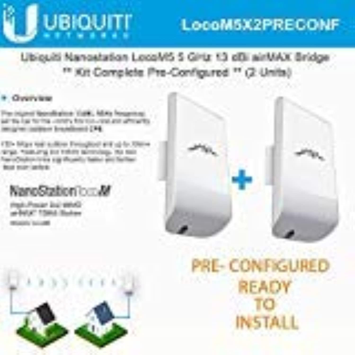 Ubiquiti LocoM5 X 2 Units Bridge Kit Complete Pre-Configured ...