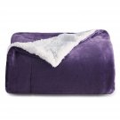 Sherpa Fleece Throw Blanket For Couch - Purple Thick Fuzzy Warm Soft Blankets And Throws For Sofa,