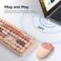 Wireless Keyboard And Mouse Combo,2.4Ghz Retro Full-Size Wireless Keyboard With Number Pad And Cut
