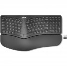 Split Ergonomic Keyboard With Cushioned Wrist And Palm Rest, 2.4G Usb Wireless Comfortable Natural