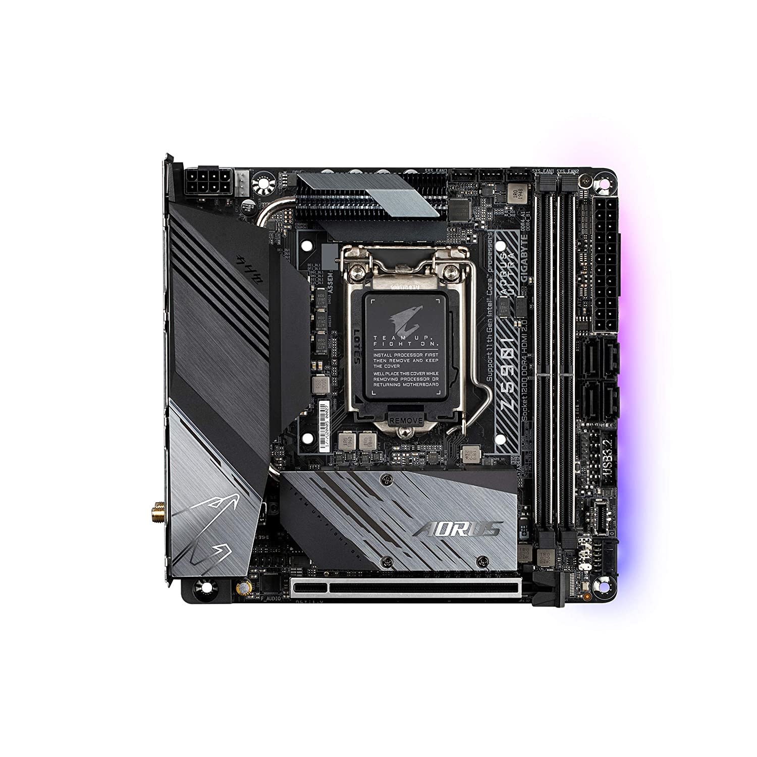 GIGABYTE Z590I AORUS ULTRA (LGA 1200/Intel Z590/MiniITX/Dual M.2/PCIe 4.0/USB 3.2 Gen2X2 TypeC/I