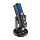 Gaming Rgb Usb Condenser Microphone, 192Khz/24Bit Plug & Play Mic For Pc, Ps4 And Mac, Cardioid Pi