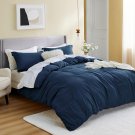 Navy Duvet Cover Full Size - Soft Brushed Microfiber 3 Pieces With Zipper Closure, 1 Duvet Cover 8