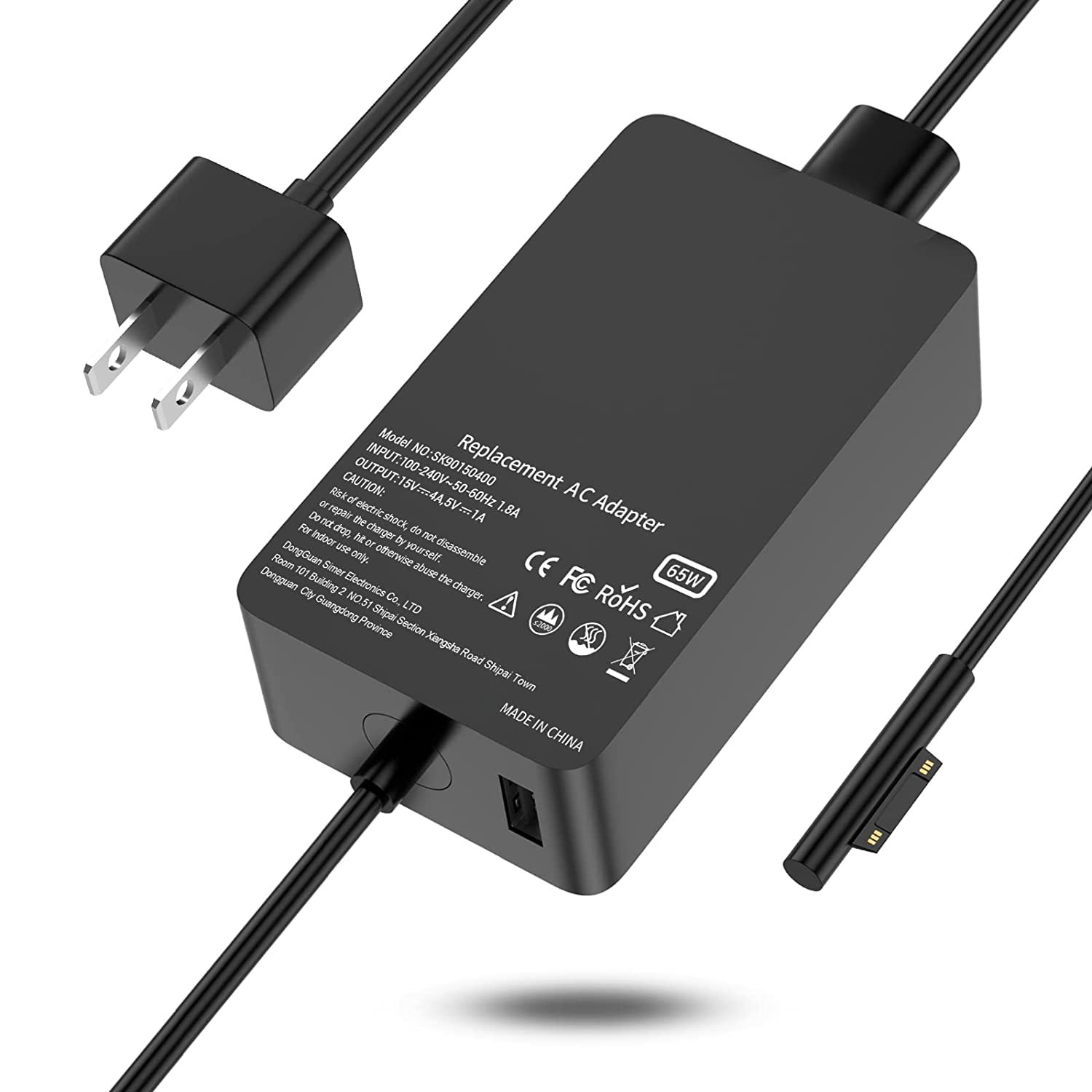 65W Surface Pro Charger Compatible With Surface Pro 9 8 3 7 6 5 4 X ...