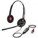 Usb Headset With Microphone For Pc, Computer Laptop Headphones With Noise Cancelling Mic & Audio C