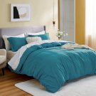 Teal Duvet Cover King Size - Soft Brushed Microfiber 3 Pieces With Zipper Closure, 1 Duvet Cover 1