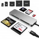 Cfast 2.0 Card Reader,Usb 3.0 Usb C Cf/Sd/Tf/Xd Aluminum Memory Card Slot Combo Adapter, Read 5 Ca