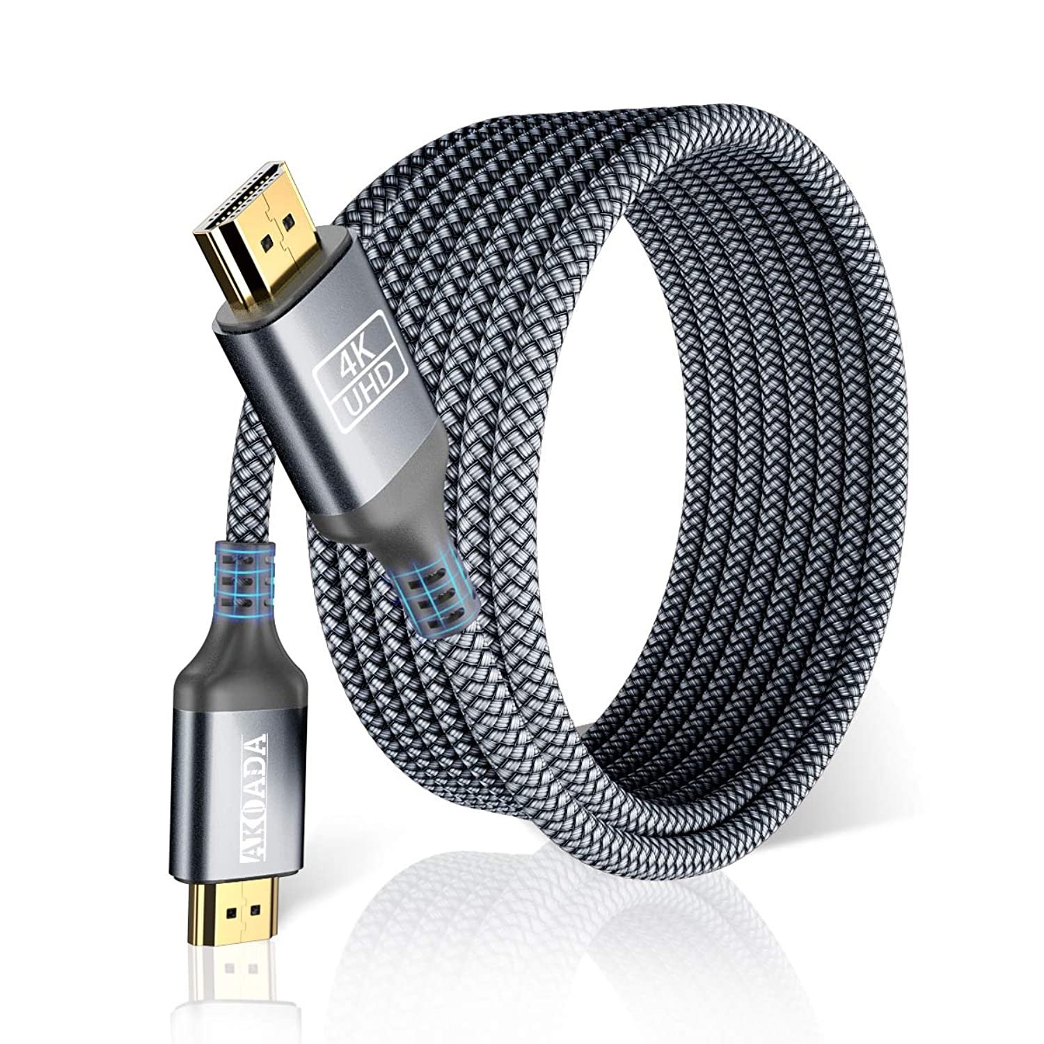 4K Hdmi Cable 30Ft, 18Gbps High Speed Hdmi 2.0 Ethernet-24Awg Nylon Braided Cable 4K 60Hz Hdr Vide