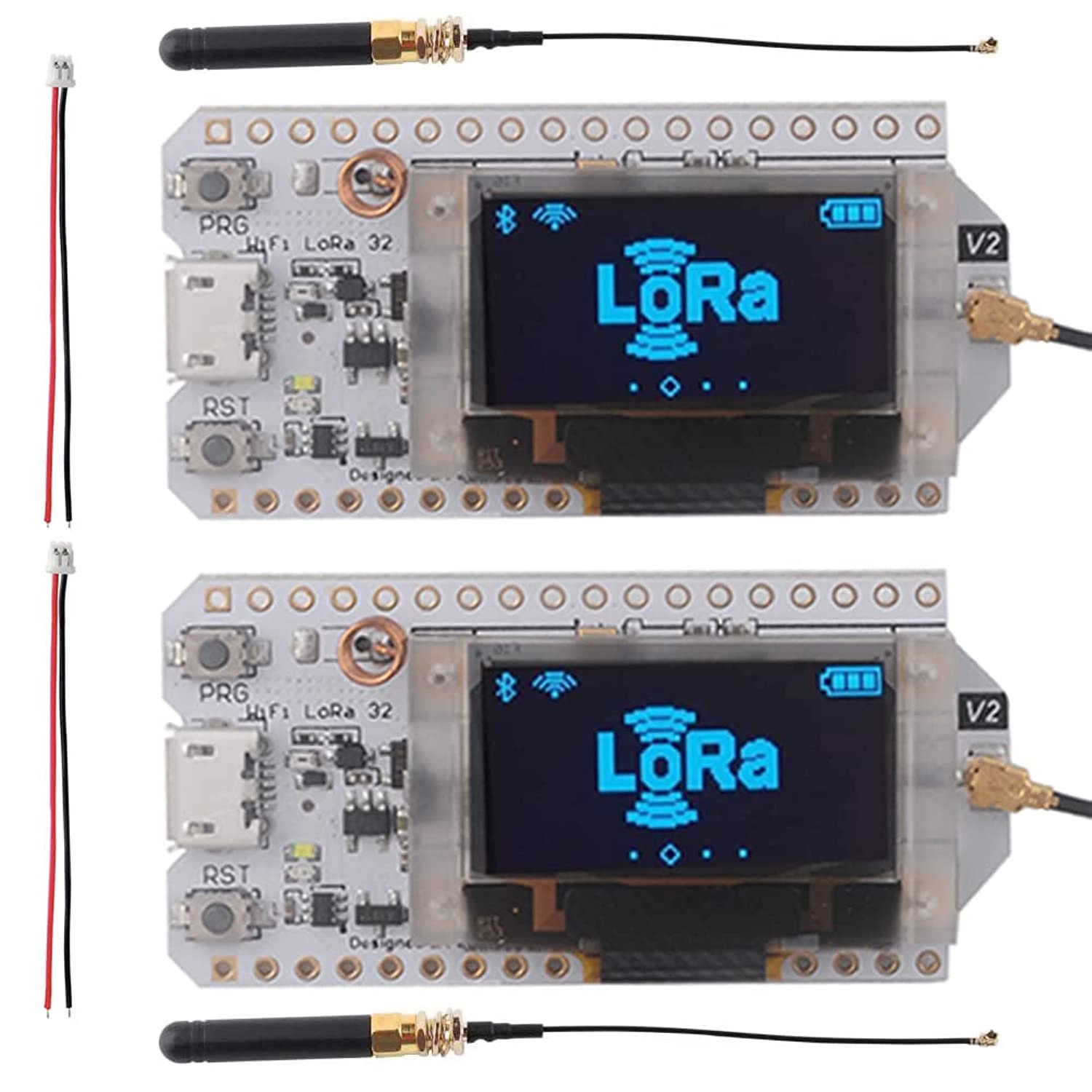 915Mhz Esp32 Lora Oled 0.96 Sx1276 Module + Lora Antenna U.Fl Ipex To Sma + 2P 1.25Mm Battery Conn
