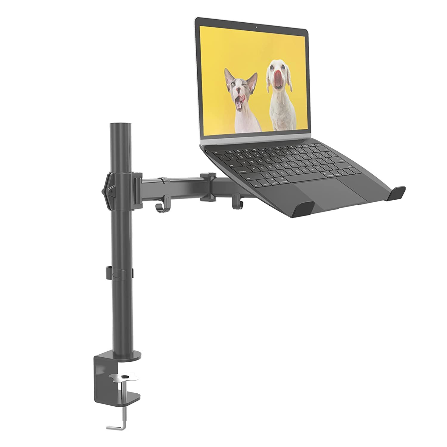 Single Monitor Laptop Mount, Adjustable Monitor Desk Mount With Vesa