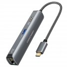 USB C Hub 4K 60Hz Ethernet HDMI,CableCreation USB C Hub Multiport Adapter,1Gbps Ethernet, 3 USB 3.