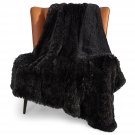 Soft Fuzzy Faux Fur Sherpa Fleece Twin Blanket Black Twin - Warm Thick Fluffy Plush Cozy Reversibl