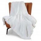 Faux Fur Throw Blanket White - Fuzzy Fluffy Super Soft Furry Plush Decorative Comfy Shag Thick She