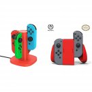 Talkworks Joy Con Charging Dock For Nintendo Switch - Red - Nintendo Switch & Powera Joy Con Comfo