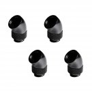 G1/4"" Male To Female Extender Fitting, 45 Degree Rotary, Black, 4-Pack