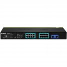 TRENDnet 20-Port Gigabit PoE+ Web Smart Switch with 2 Shared SFP Slots,TPE-1620WS, Up to 30 W Per 