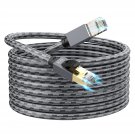 Cat 8 Ethernet Cable 100 Ft, Heavy Duty 26Awg Nylon Braided High Speed Cat8 Network Lan Patch Cord