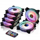 Rainbow Led Rgb Fans With Controller For Pc Case, Cpu Cooler, Radiators System (6Pcs Rgb Fans, G S