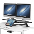 Clamp Desk Shelf Dual 32"" Monitor Clamp-On Monitor Riser With Slide-Out Holder For Convertible Lap