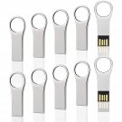 10 Pack 2Gb Metal Key Shape Usb Flash Drive, Usb 2.0 Memory Stick Thumb Drives Jump Drive-Silver