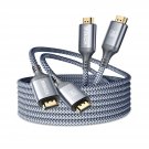 4K High Speed Hdmi Cable 25Ft 2 Pack,Hdmi 2.0 Ethernet 30Awg Braided Nylon Cable 4K 60Hz Hdr Video