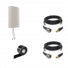 Cross-Polarized Antenna + 2X 36 Ft Sma/N Cables + Free Silicone Tape (Ant-129-001-Bdl-36)