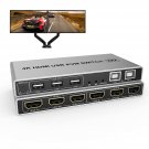 Dual Monitor Kvm Switch Hdmi 2 Port Extended Display, Kvm Switch 2 In 2 Out With Audio Microphone 