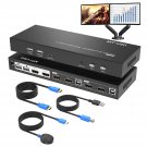 Dual Monitor Kvm Switch Hdmi 2 Port, 4K@60Hz Usb Hdmi Extended Display Switcher For 2 Computers Sh
