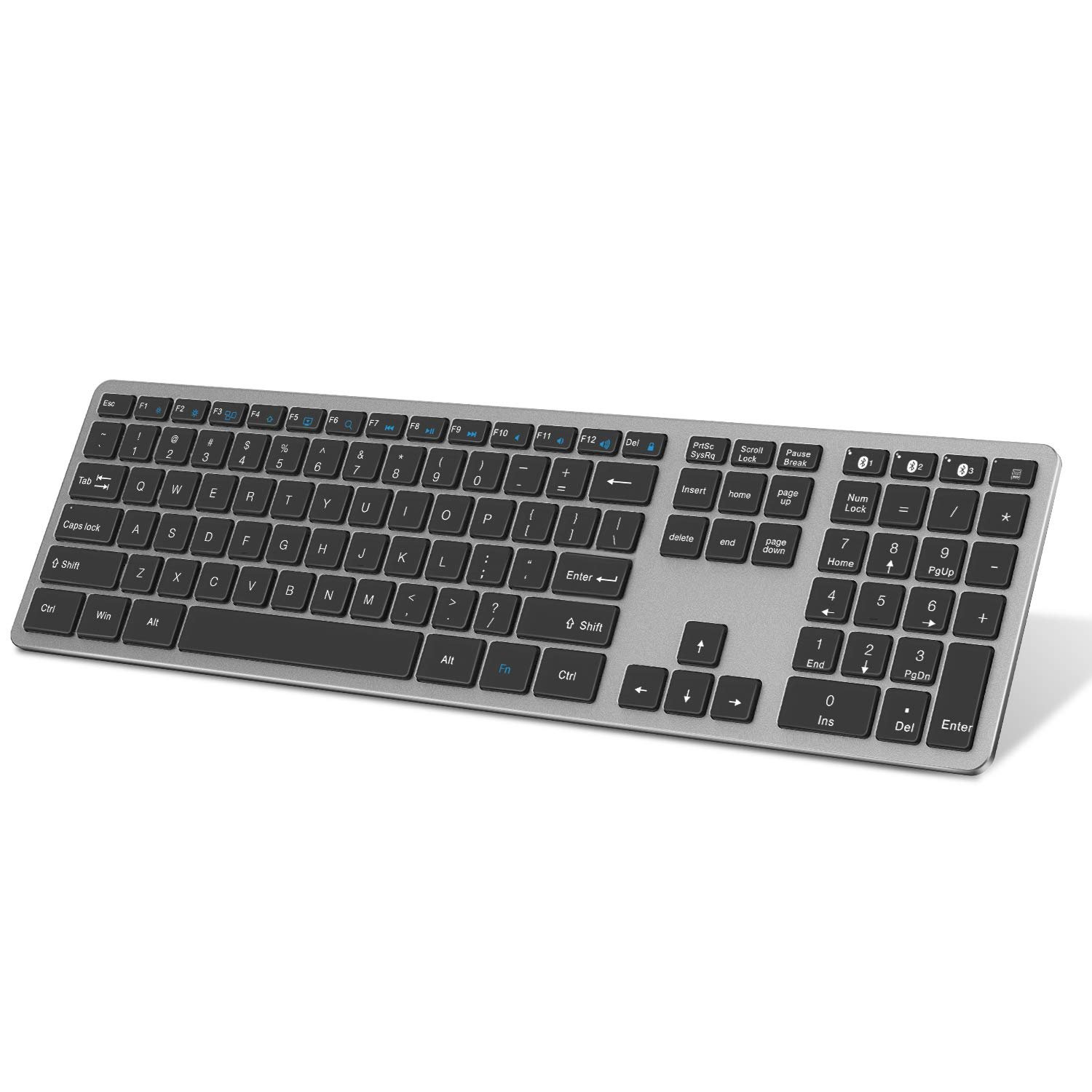 Multi Device Bluetooth Keyboard for Windows, seenda Aluminum Wireless