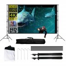 120Inch Portable Movie Projector Screen With Stand, 16:9 Hd 4K Anti-Crease Outdoor Projection Scre