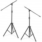Adjustable Tripod Microphone Boom Stand - Pair of Universal Heavy Duty Lightweight Professional Co