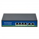 6-Port Ethernet Switch With 4 Poe Ports + 2 Uplink, 10/100Mbps Ieee802.3Af/At, Support Vlan And Ex