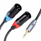 1/8""(3.5Mm) Stereo Trs Male To Dual Xlr Male Splitter Y-Cable 6Ft, Unbalanced Dual Xlr Male To 1/8