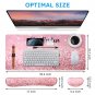 Keyboard Mouse Pad Set,Extended Gaming Mouse Pad+Keyboard Wrist Rest Support , Memory Foam, Easy T