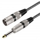 Xlr Male To 1/4 Inch Ts Cable 50 Ft, Nylong Braided Xlr 3 Pin Male To Quarter Inch 6.35Mm Ts Male 