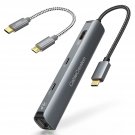 USB C Hub Multiport Adapter, CableCreation 6-in-1 USB-C Hub Bundle with Short Micro USB to USB C C